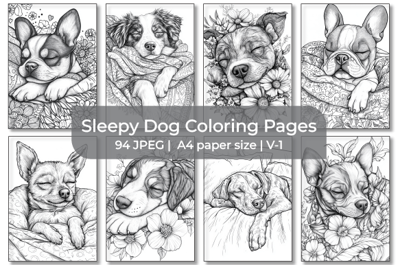 Free Sleepy Dog Coloring Pages